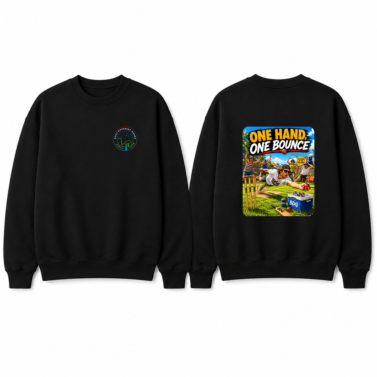 BDG Crew Neck Sweatshirt - One Hand One Bounce - Built Different Goods