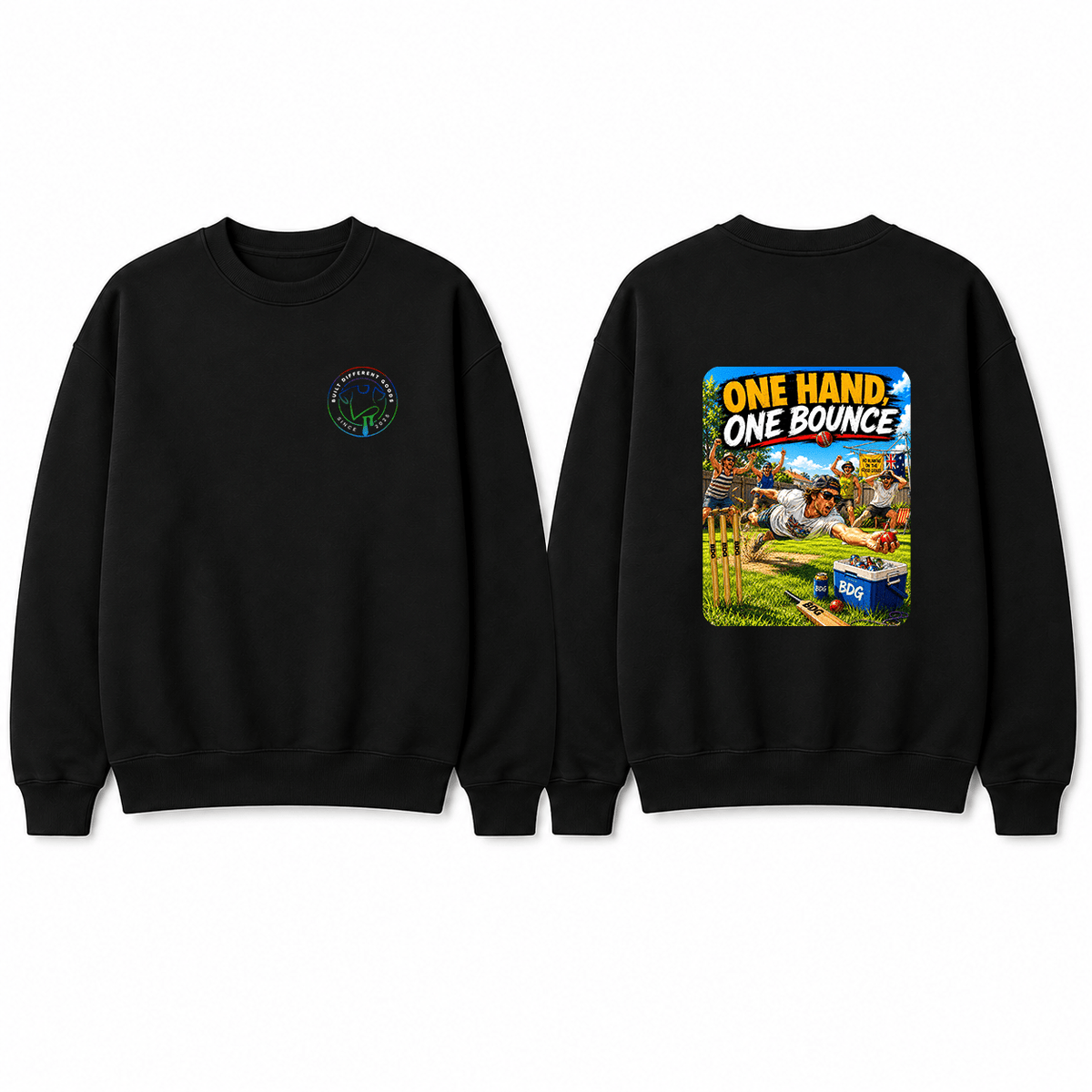 BDG Crew Neck Sweatshirt - One Hand One Bounce - Built Different Goods