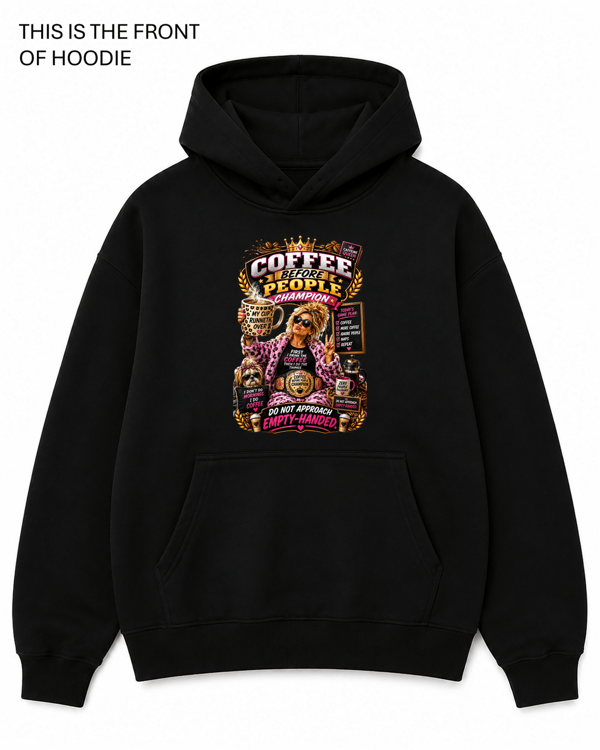 Coffee Before People Graphic Hoodie - Built Different Goods