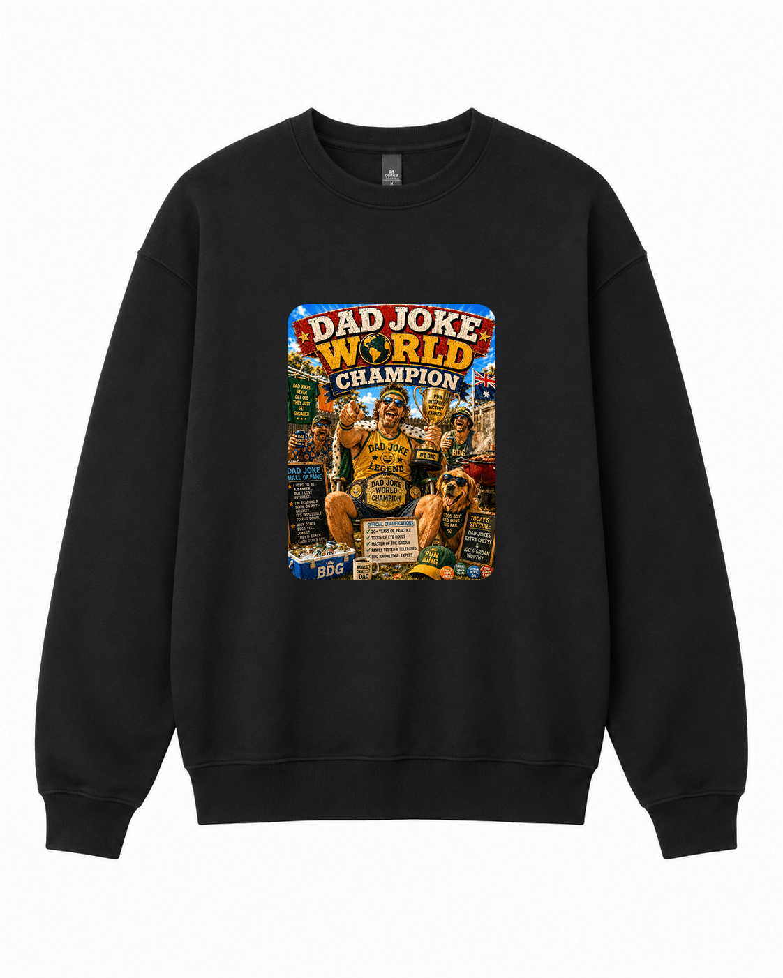 Dad Jokes World Champion Crewneck Sweatshirt - Built Different Goods