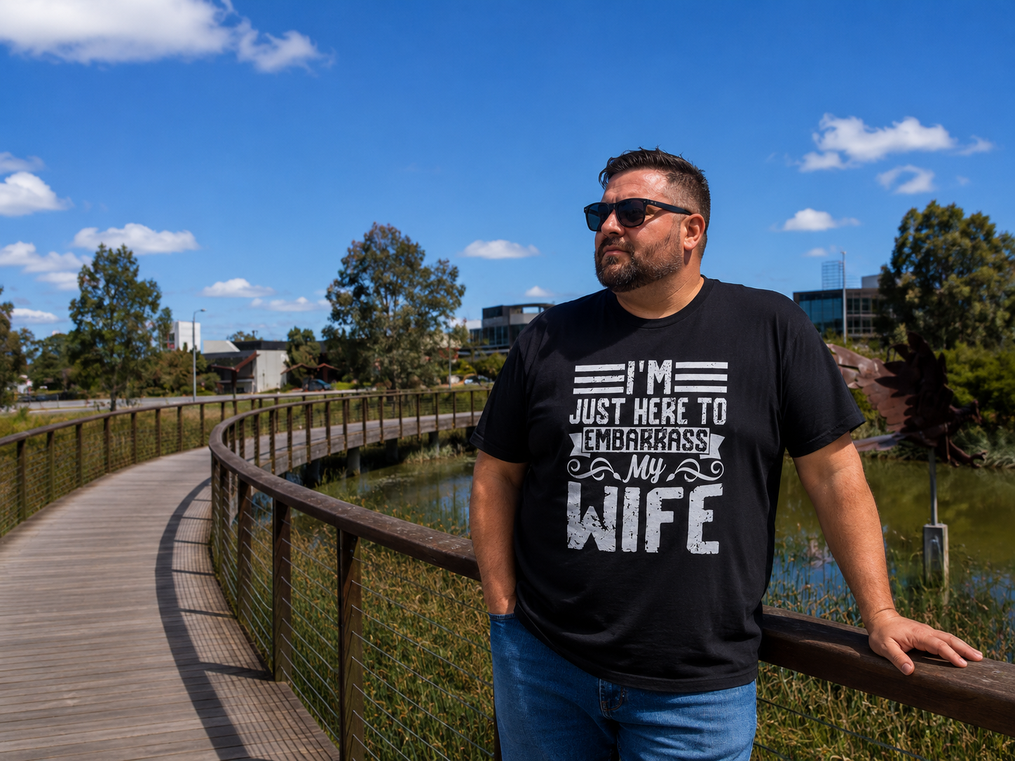 BDG Graphic T-Shirt - I'm just here to embarrass my wife