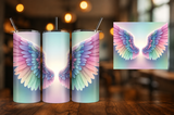 20oz Stainless Steel Tumbler With Two Lids - Feather Angel Wings