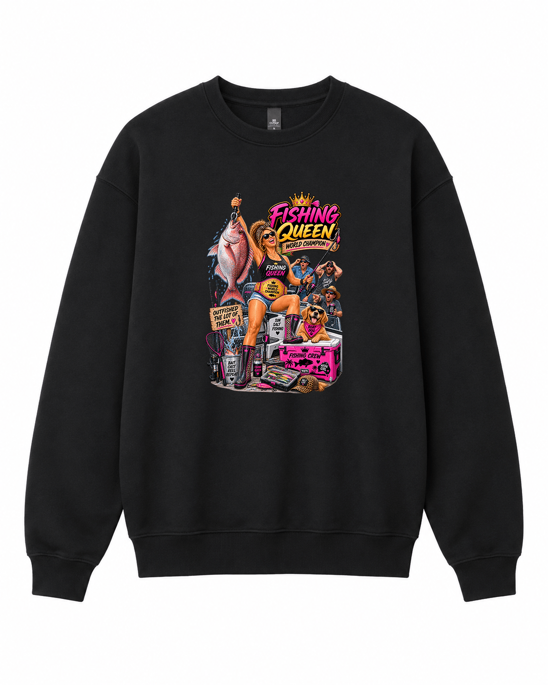 Fishing Queen Graphic Crewneck Sweatshirt - Built Different Goods
