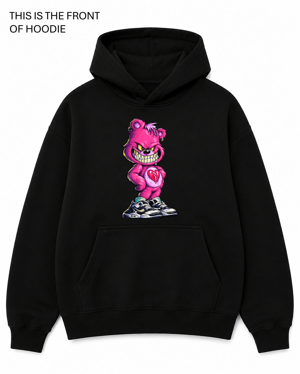 Heartbroken Care Bear Graphic Hoodie - Built Different Goods