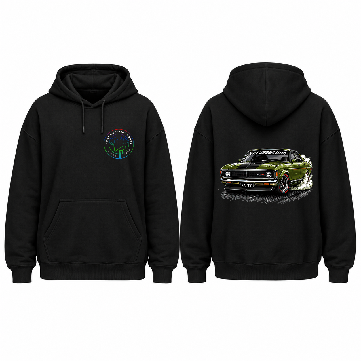 BDG Graphic Hoodie - Ford XA GT Green