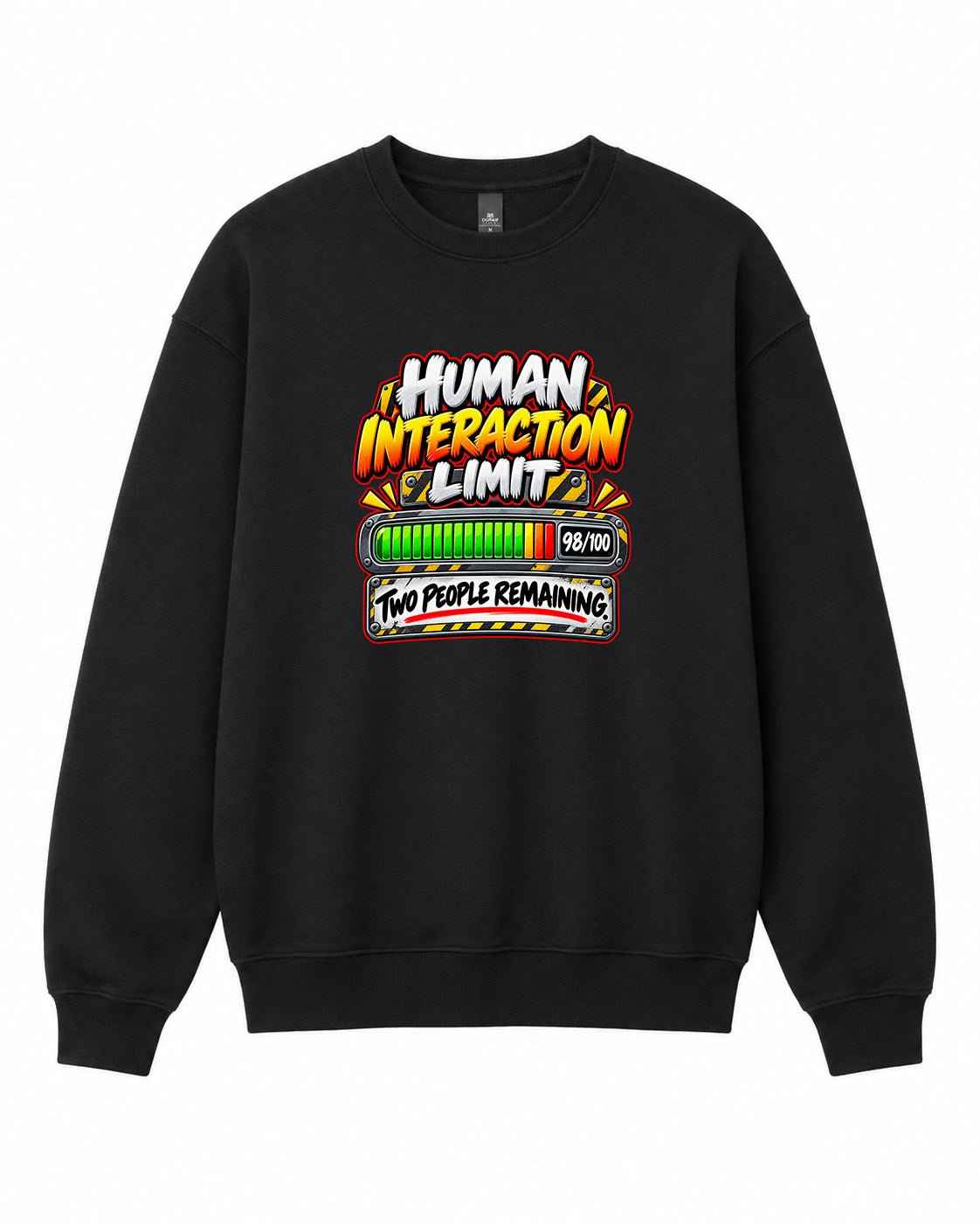 Human Interaction Limit Graphic Crewneck Sweatshirt