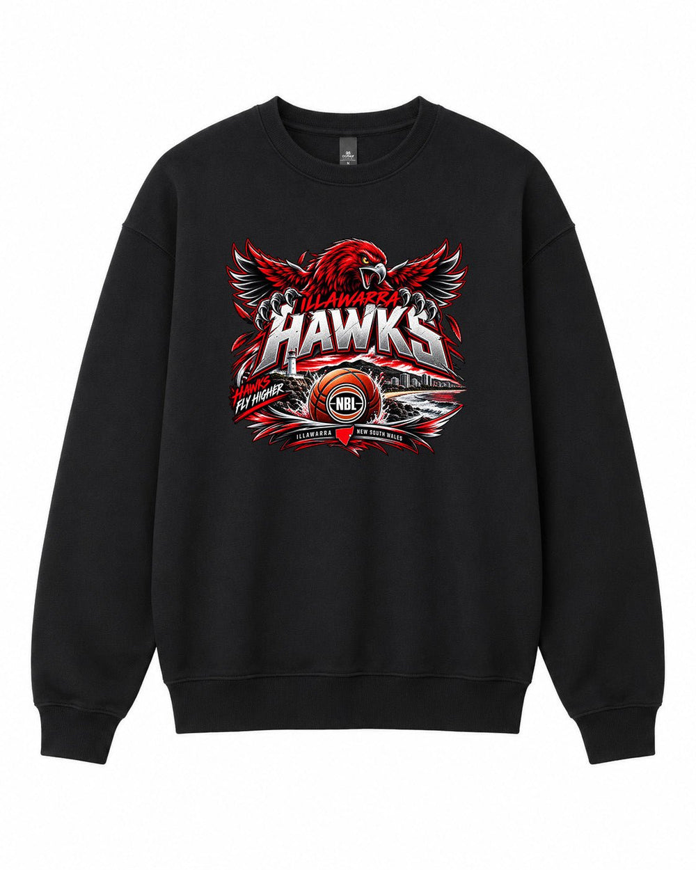 Illawarra Hawks NBL Graphic Crewneck Sweatshirt - Built Different Goods