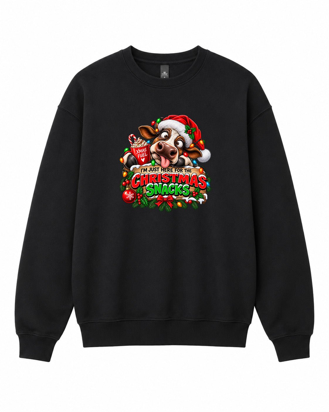 I'm Just Here for the Christmas Snacks Graphic Crewneck Sweatshirt - Built Different Goods