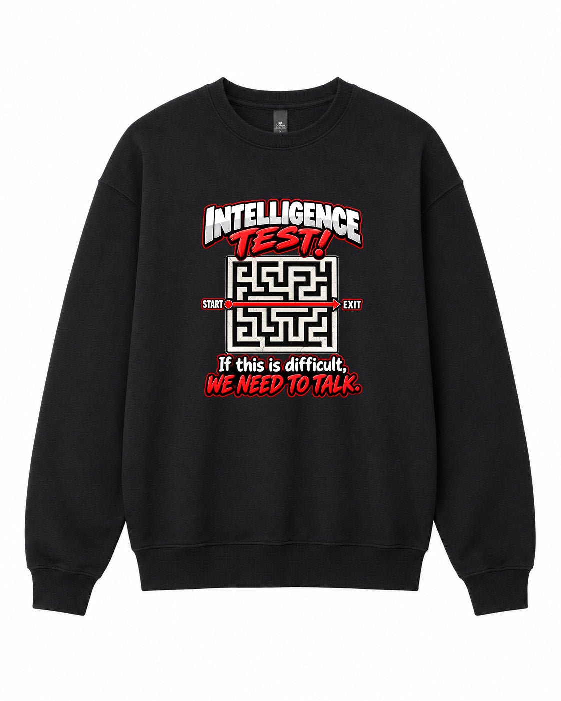 Intelligence Test Graphic Crewneck Sweatshirt - Built Different Goods