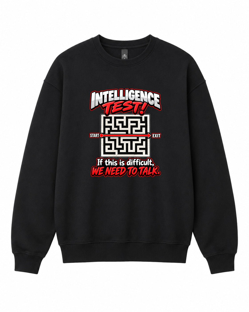 Intelligence Test Graphic Crewneck Sweatshirt - Built Different Goods
