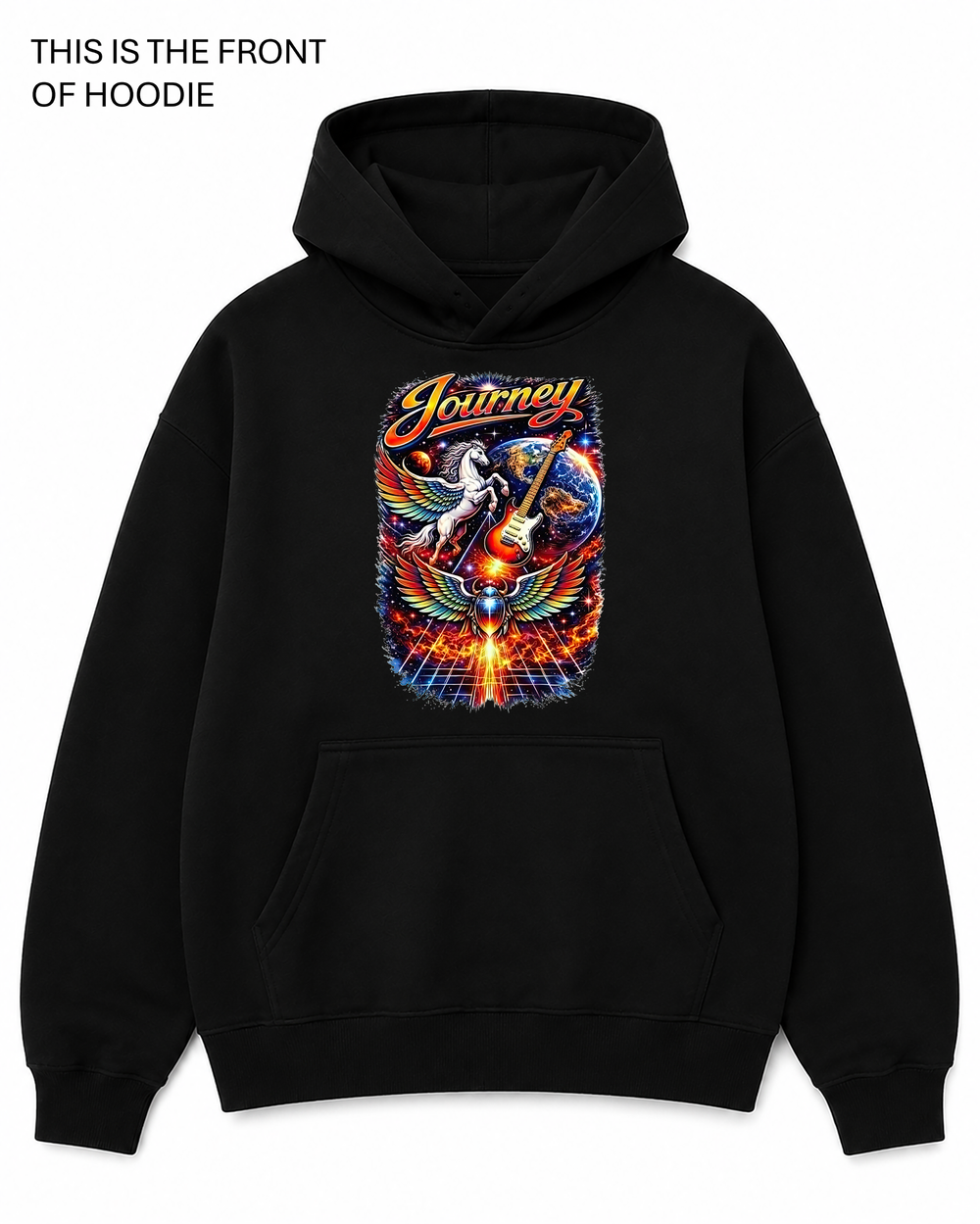 Premium graphic hoodie featuring the Journey design by Built Different Goods. Comfortable everyday hoodie available in sizes S to True 5XL.