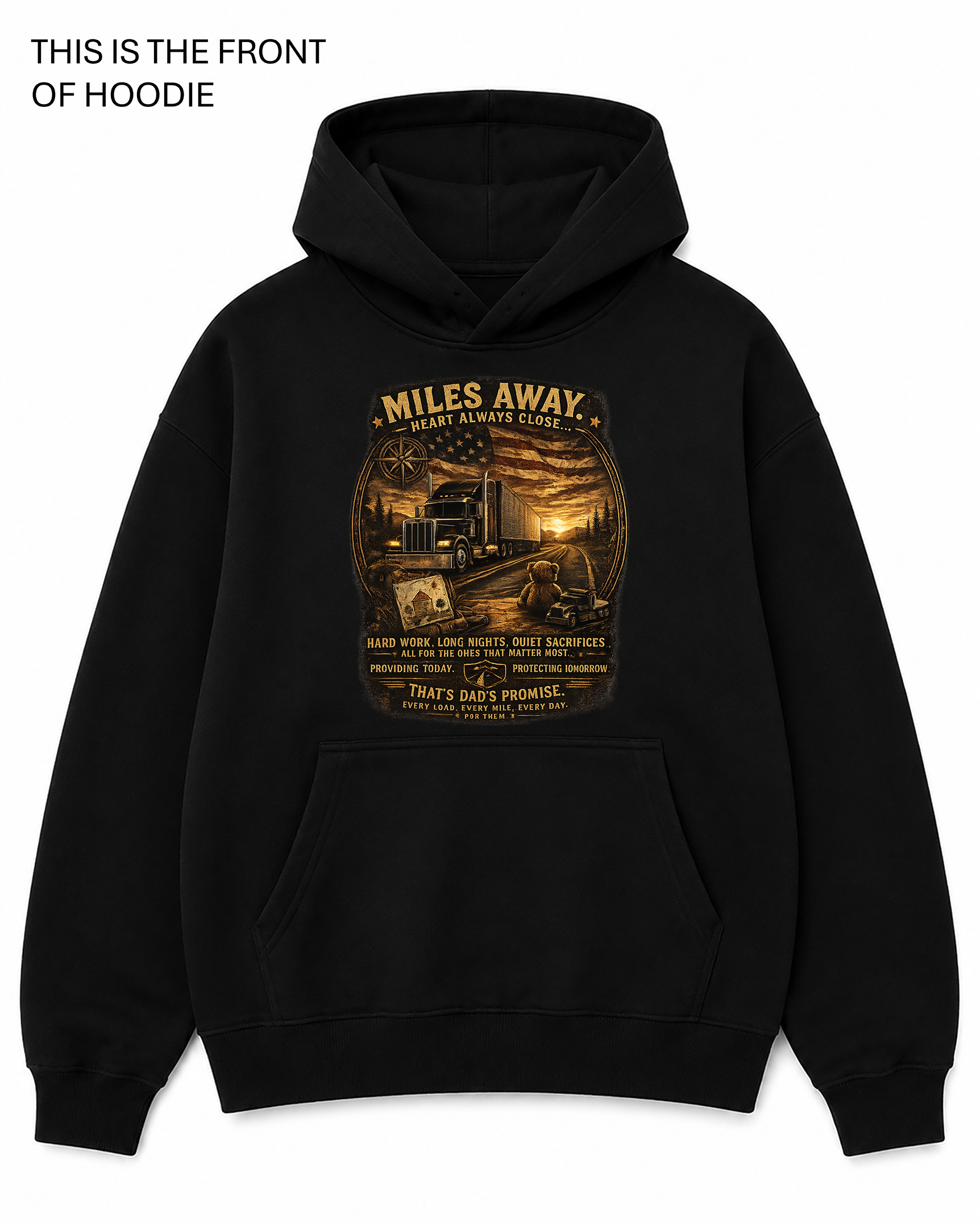 BDG Graphic Hoodie -Kenworth, Miles Away