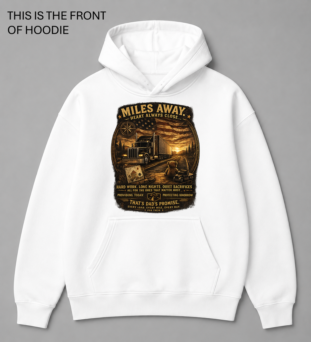 Premium graphic hoodie featuring the Kenworth Truck design by Built Different Goods. Comfortable everyday hoodie available in sizes S to True 5XL.