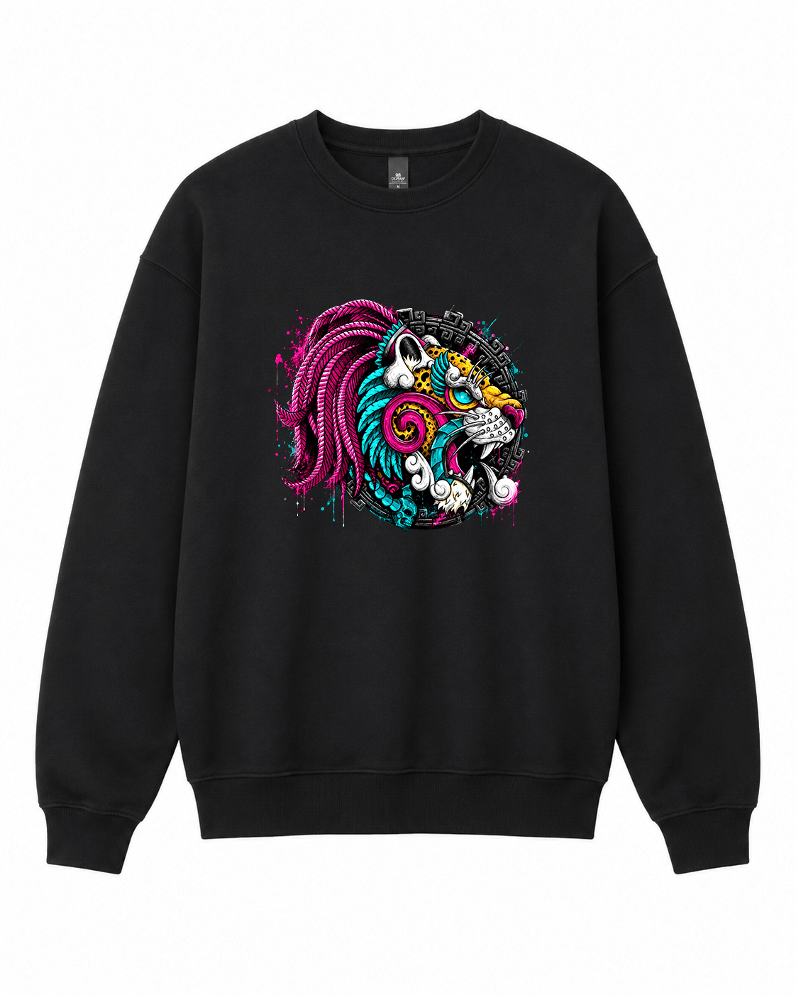 Leopard Feather Graphic Crewneck Sweatshirt - Built Different Goods