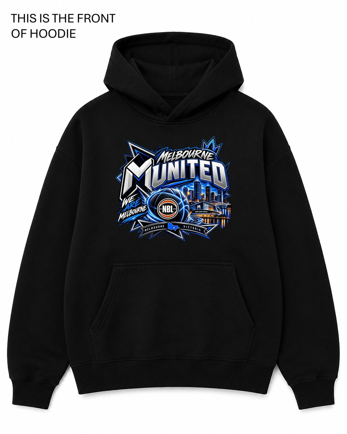 Melbourne United NBL Graphic Hoodie - Built Different Goods