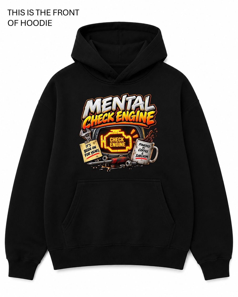 Mental Check Engine Graphic Hoodie - Built Different Goods