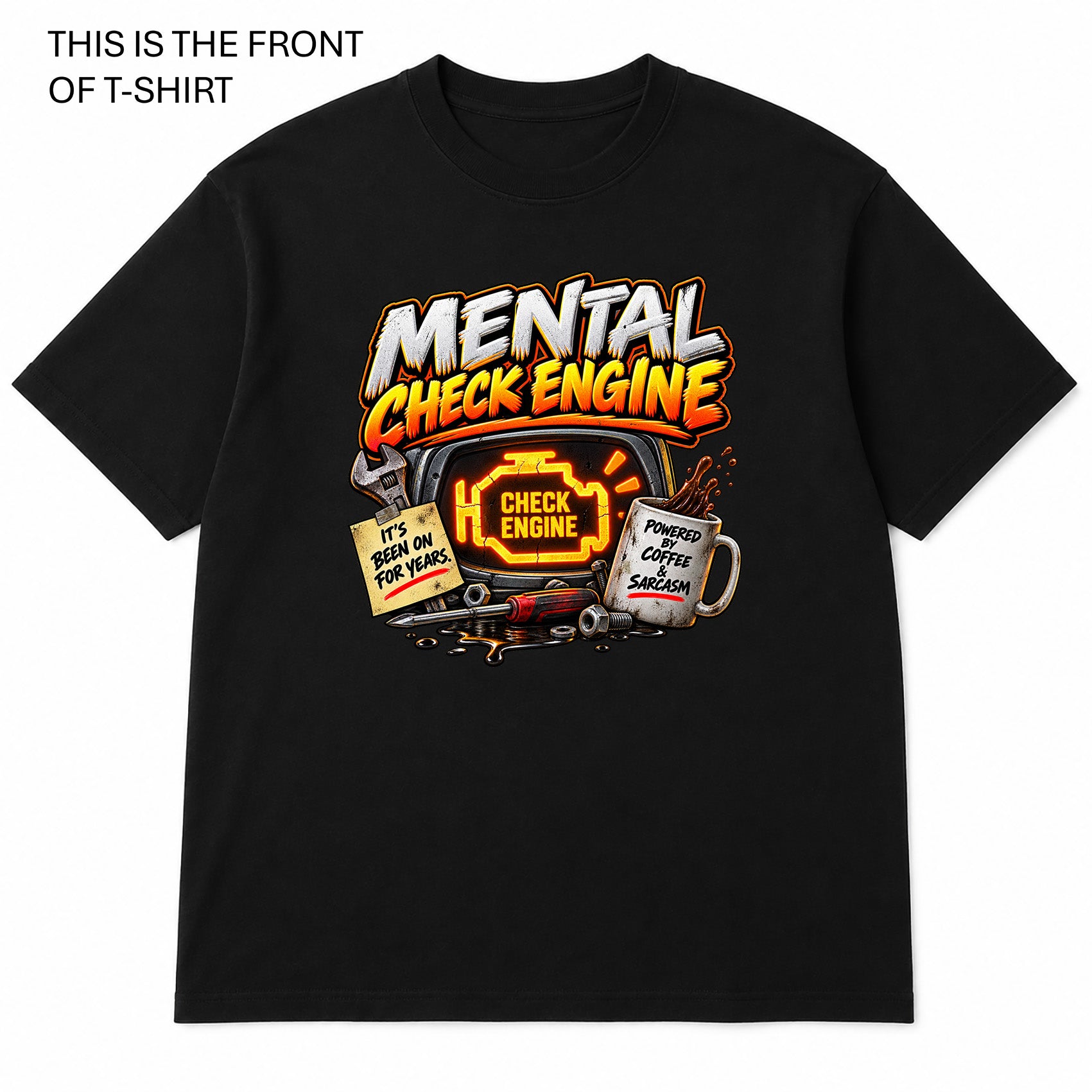 Mental Check Engine Graphic T-Shirt - Built Different Goods