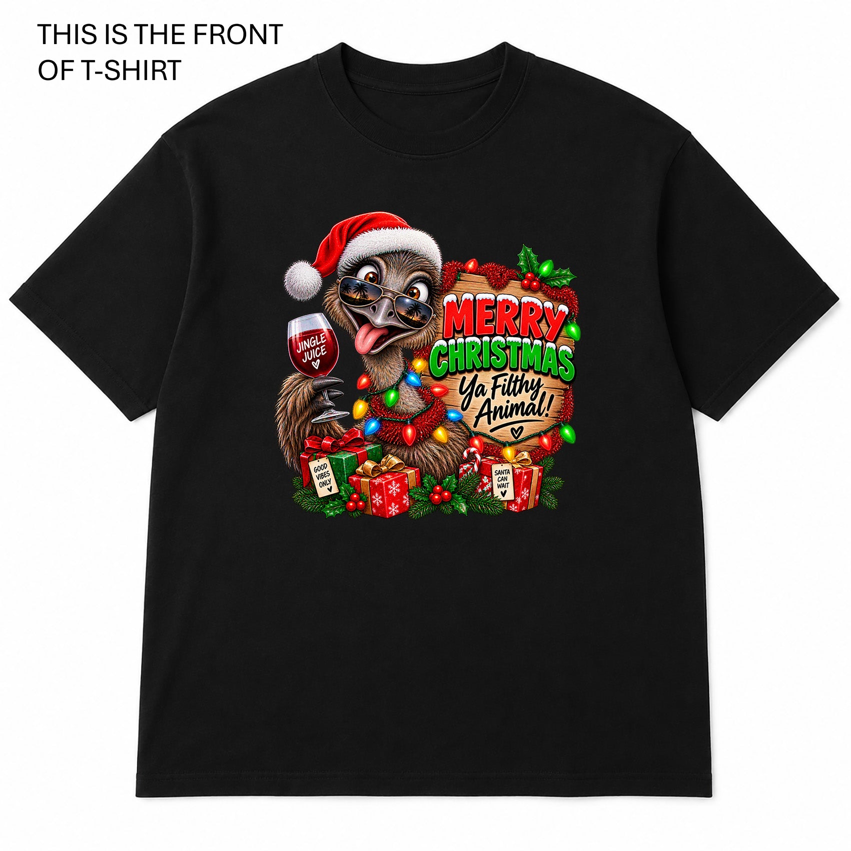 Merry Christmas Ya Filthy Animal Graphic T-Shirt - Built Different Goods