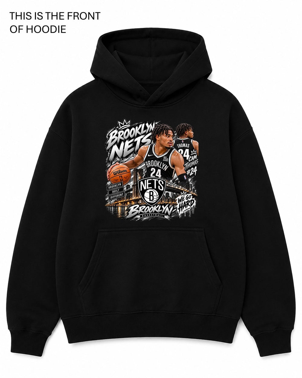 NBA Brooklyn Nets Graphic Hoodie - Built Different Goods