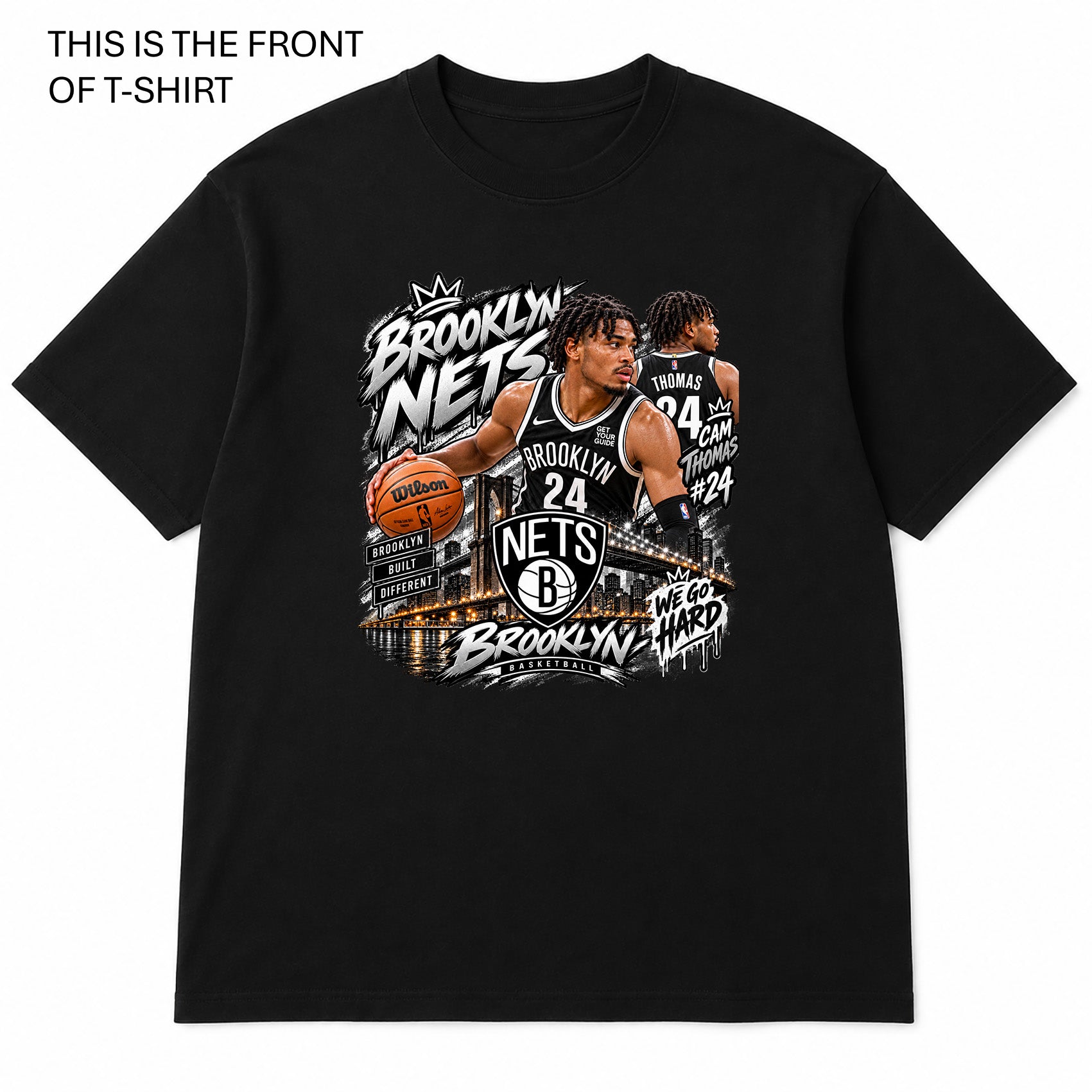 NBA Brooklyn Nets Graphic T-Shirt - Built Different Goods