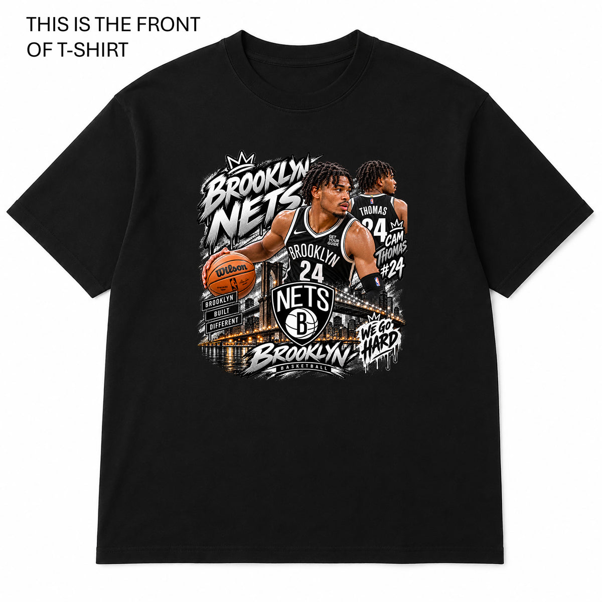 NBA Brooklyn Nets Graphic T-Shirt - Built Different Goods