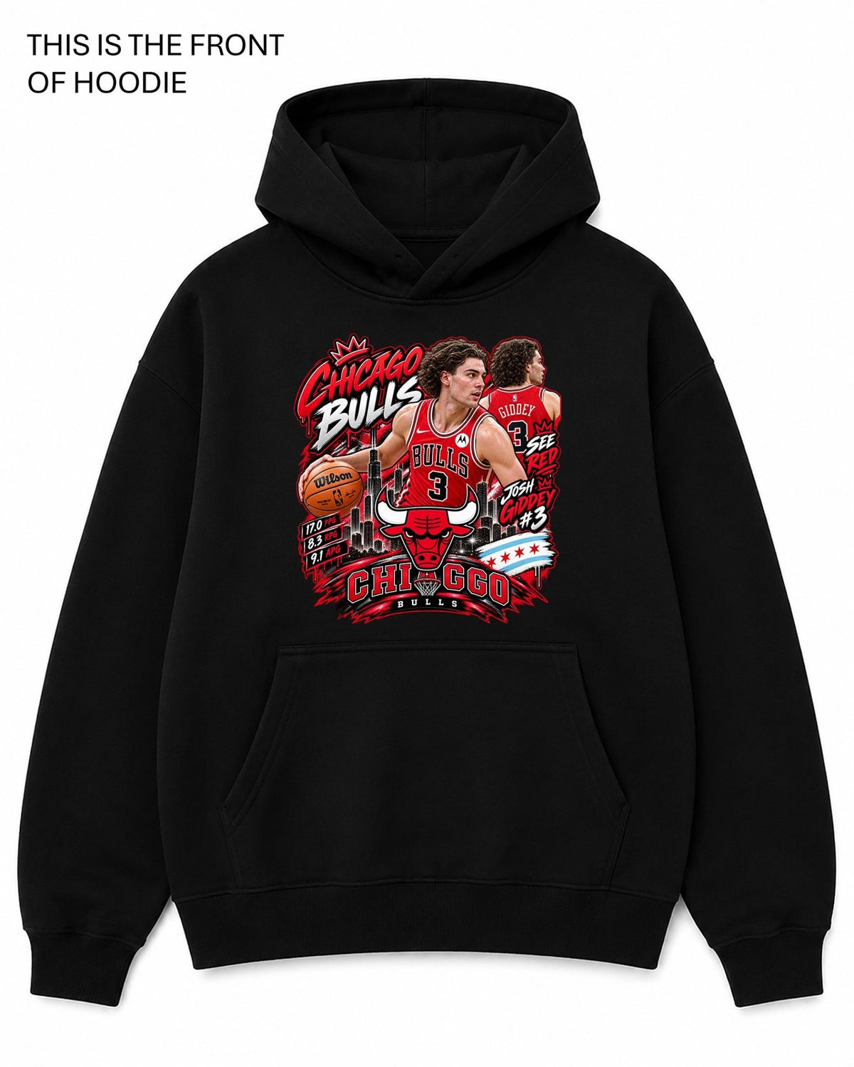 NBA Chicago Bulls Graphic Hoodie - Built Different Goods