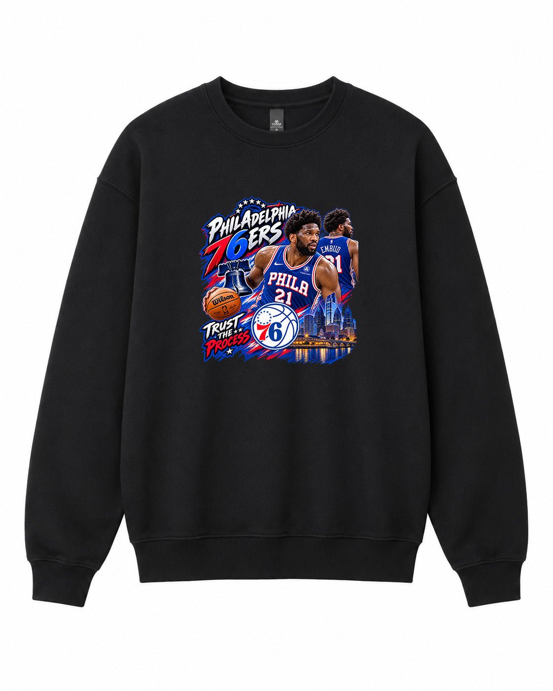 NBA Philadelphia 76ers Graphic Crewneck Sweatshirt - Built Different Goods