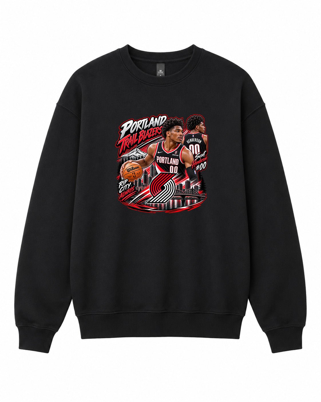 NBA Portland Trail Blazers Graphic Crewneck Sweatshirt - Built Different Goods