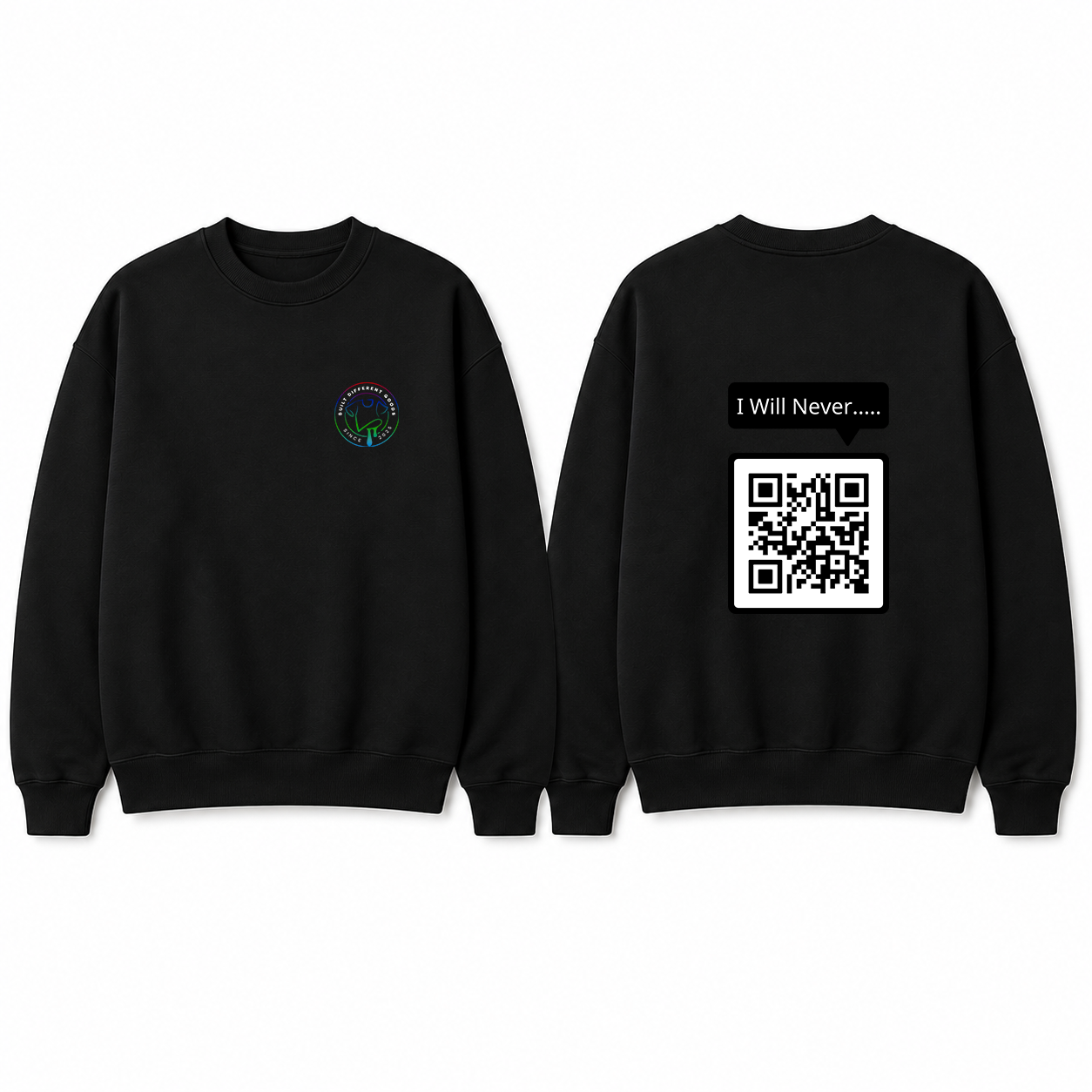 BDG Crew Neck Sweatshirt  - QR - I Will Never - Rick Rolled