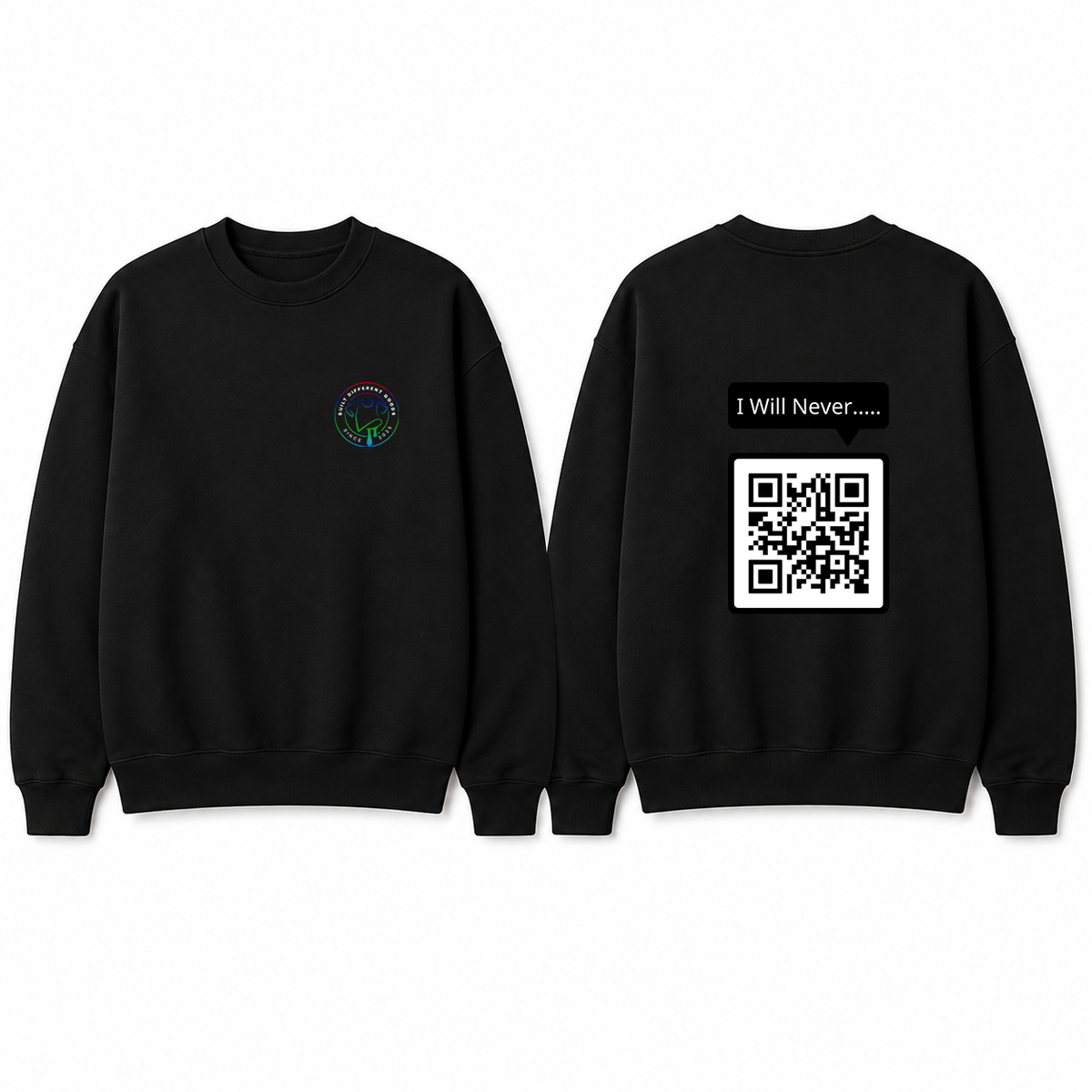 BDG Crew Neck Sweatshirt  - QR - I Will Never - Rick Rolled
