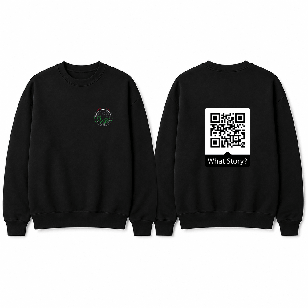 BDG Crew Neck Sweatshirt - QR - What Story? - Built Different Goods
