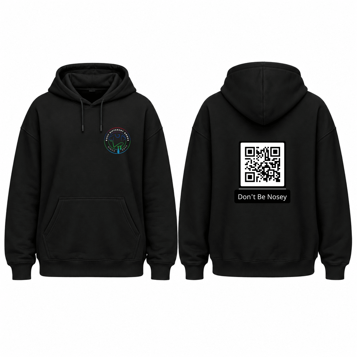 BDG Graphic Hoodie - QR - Don't be Nosey - Built Different Goods