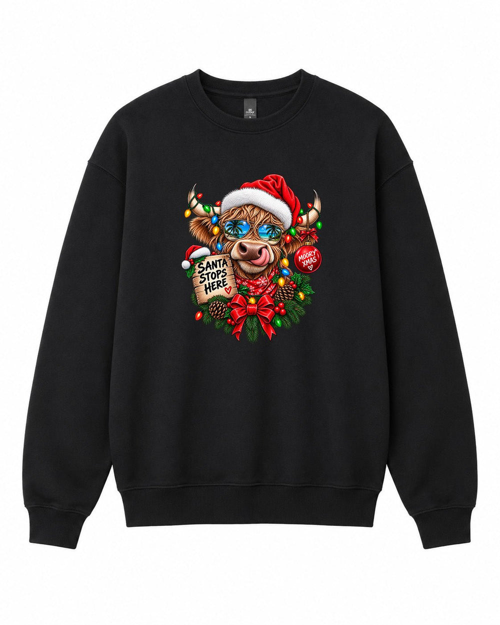 Santa Stops Here Graphic Crewneck Sweatshirt - Built Different Goods