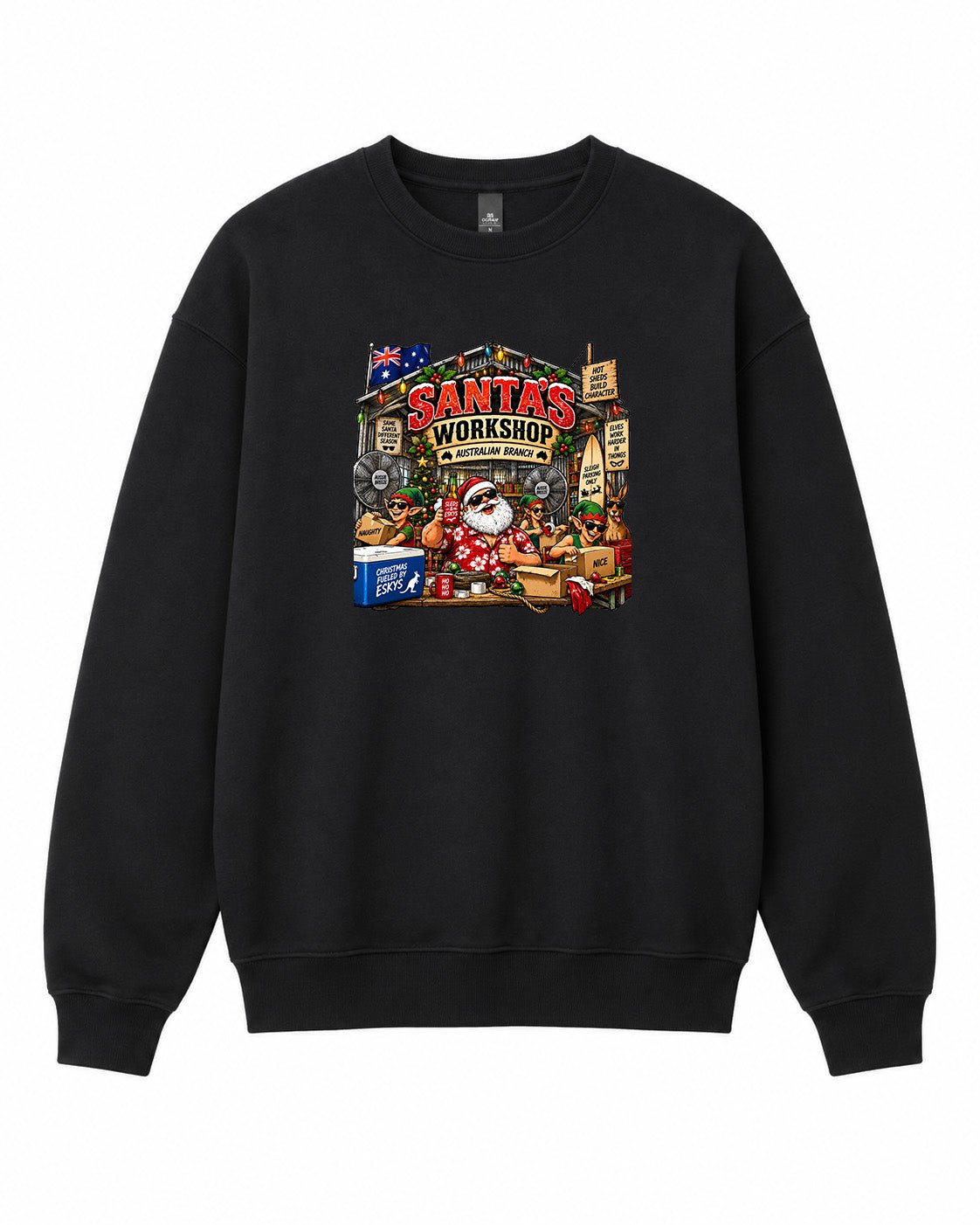 Santas Workshop Graphic Crewneck Sweatshirt - Built Different Goods