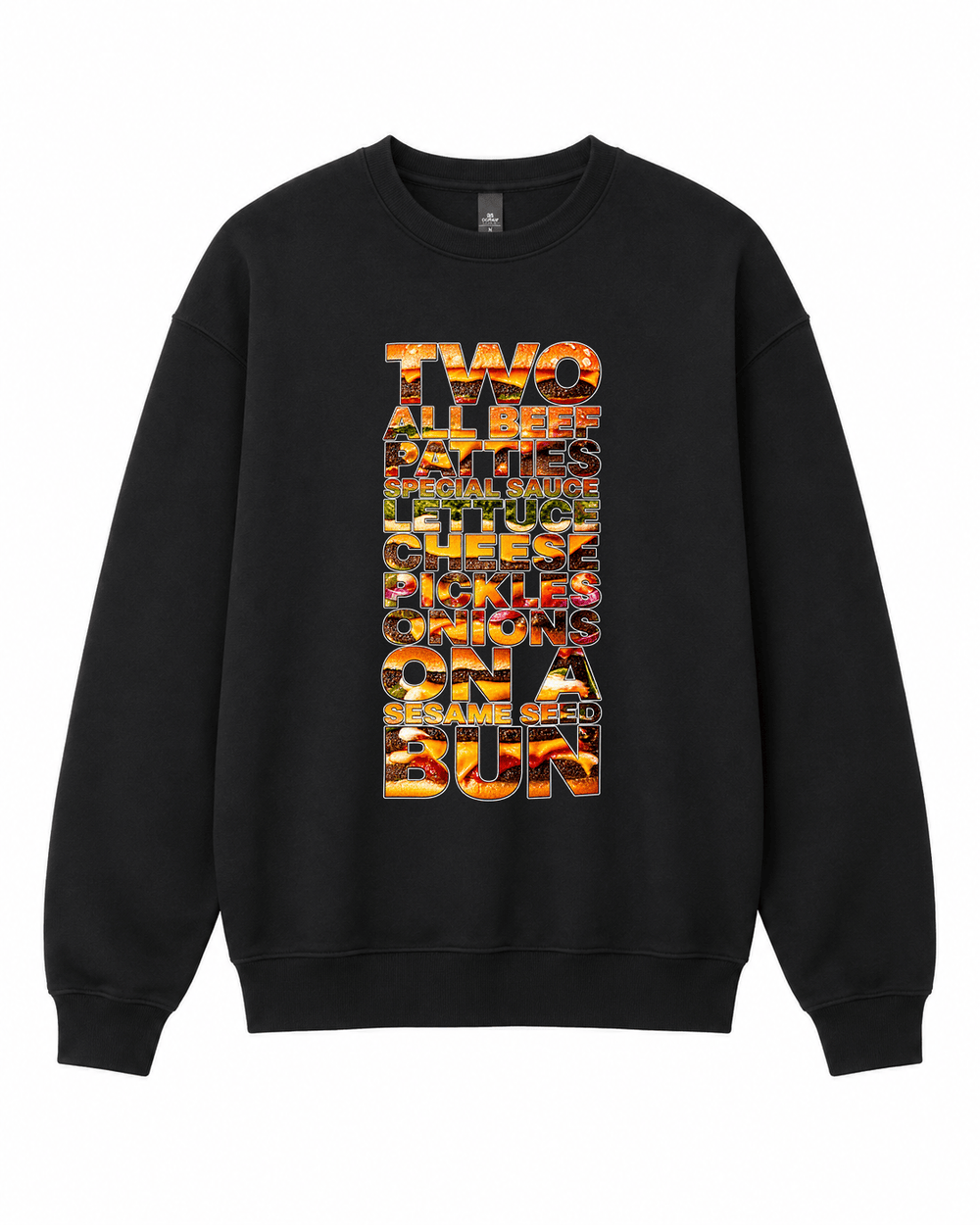 Two All Beef Patties Graphic Crewneck Sweatshirt - Built Different Goods