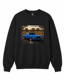 BDG Crew Neck Sweatshirt - Retro Muscle Car on Road