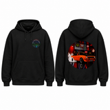 BDG Graphic Hoodie - Neon Garage Burnout with Classic Coupe