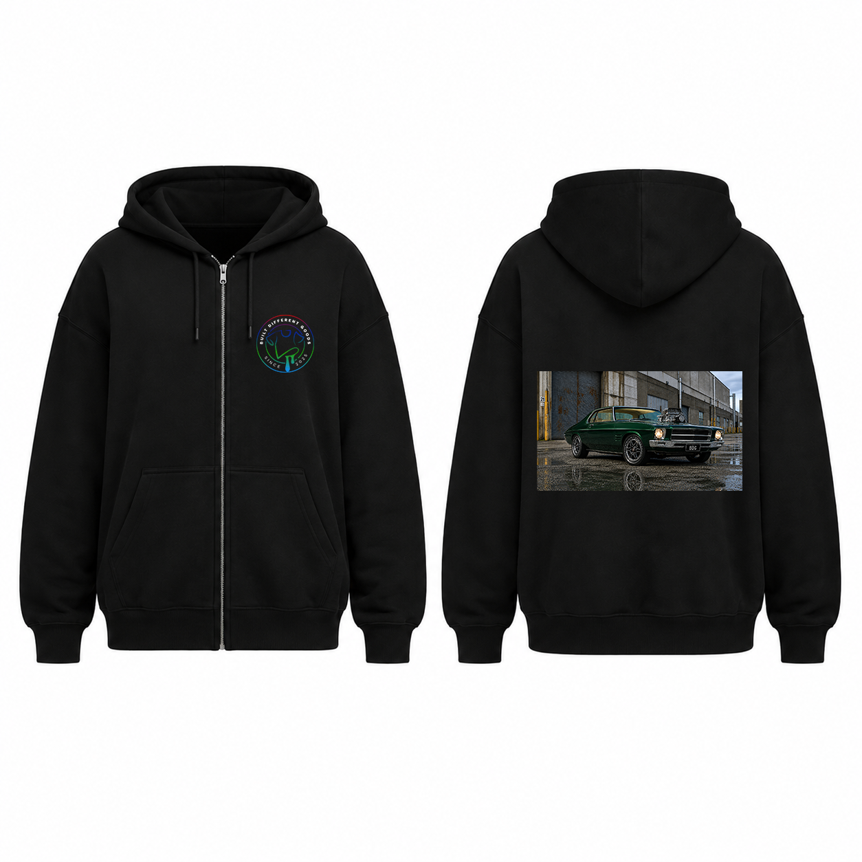 BDG Zip Up Hoodie - 1970s Classic V8 Blown Coupe