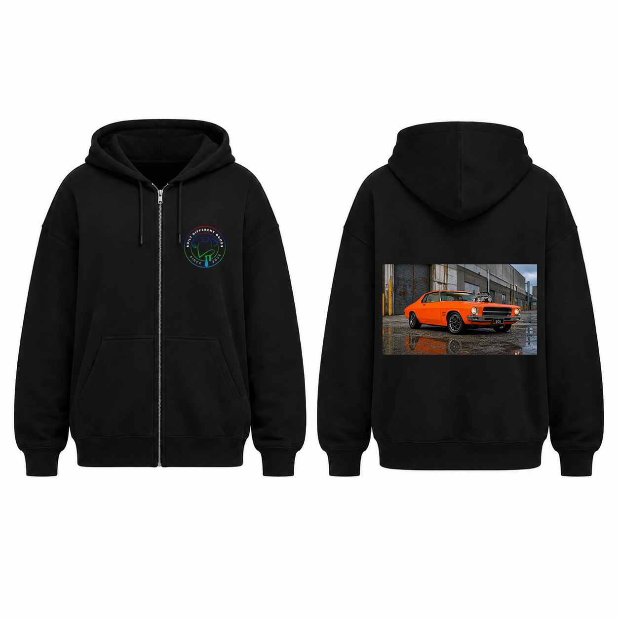 BDG Zip Up Hoodie - 1970s Classic V8 Blown Coupe