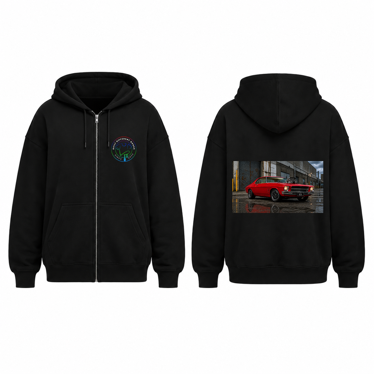 BDG Zip Up Hoodie - 1970s Classic V8 Blown Coupe
