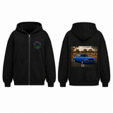 BDG Zip Up Hoodie  - Retro Muscle Car on Road