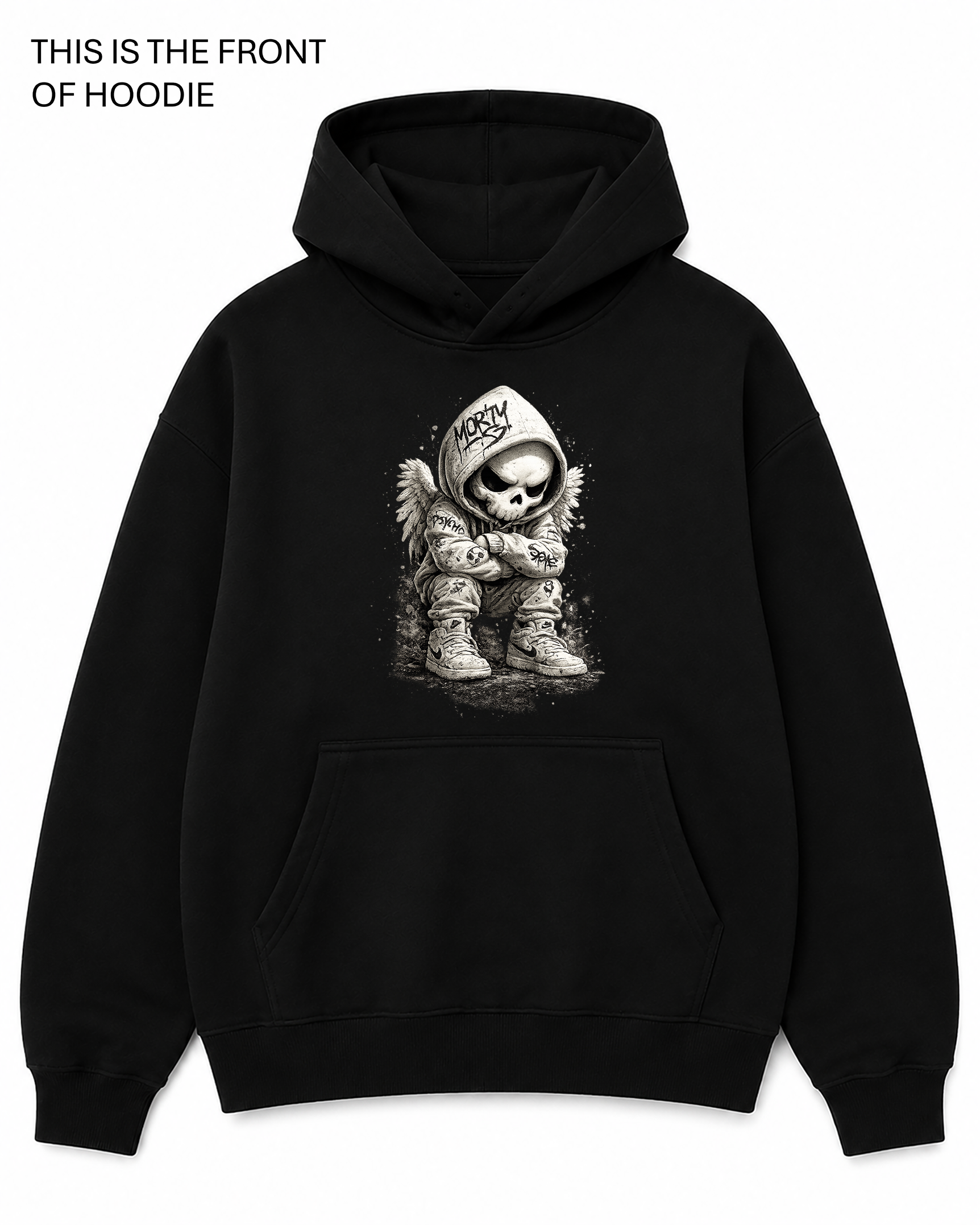 BDG Graphic Hoodie -White Skull