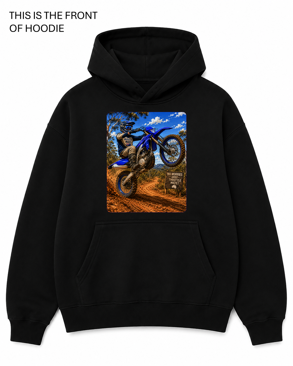 Premium graphic hoodie featuring the Yamaha WR450R design by Built Different Goods. Comfortable everyday hoodie available in sizes S to True 5XL.