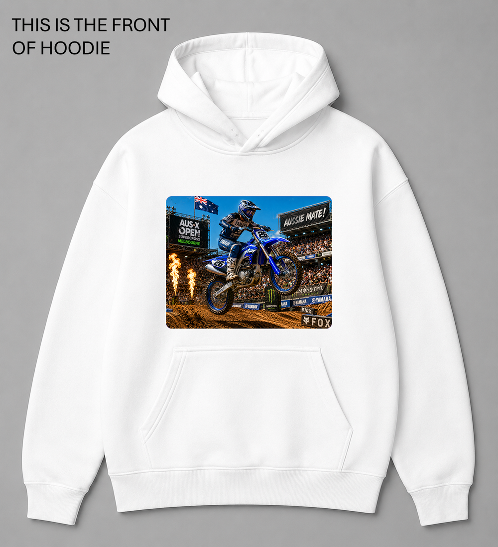 Premium graphic hoodie featuring the Yamaha YZ450F design by Built Different Goods. Comfortable everyday hoodie available in sizes S to True 5XL.
