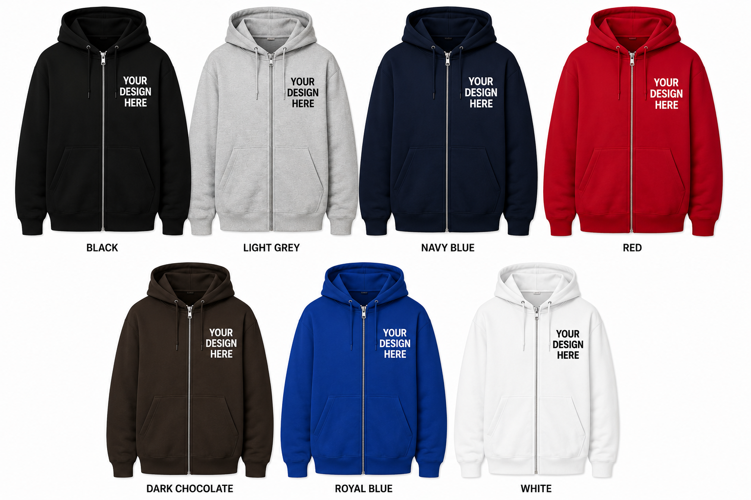 BDG Zip Up Hoodie - Custom Printed