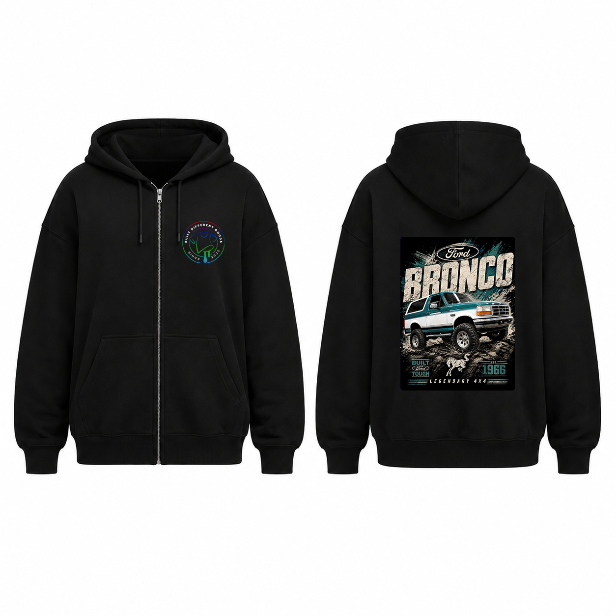 BDG Zip Up Hoodie - Ford Bronco Est 1966