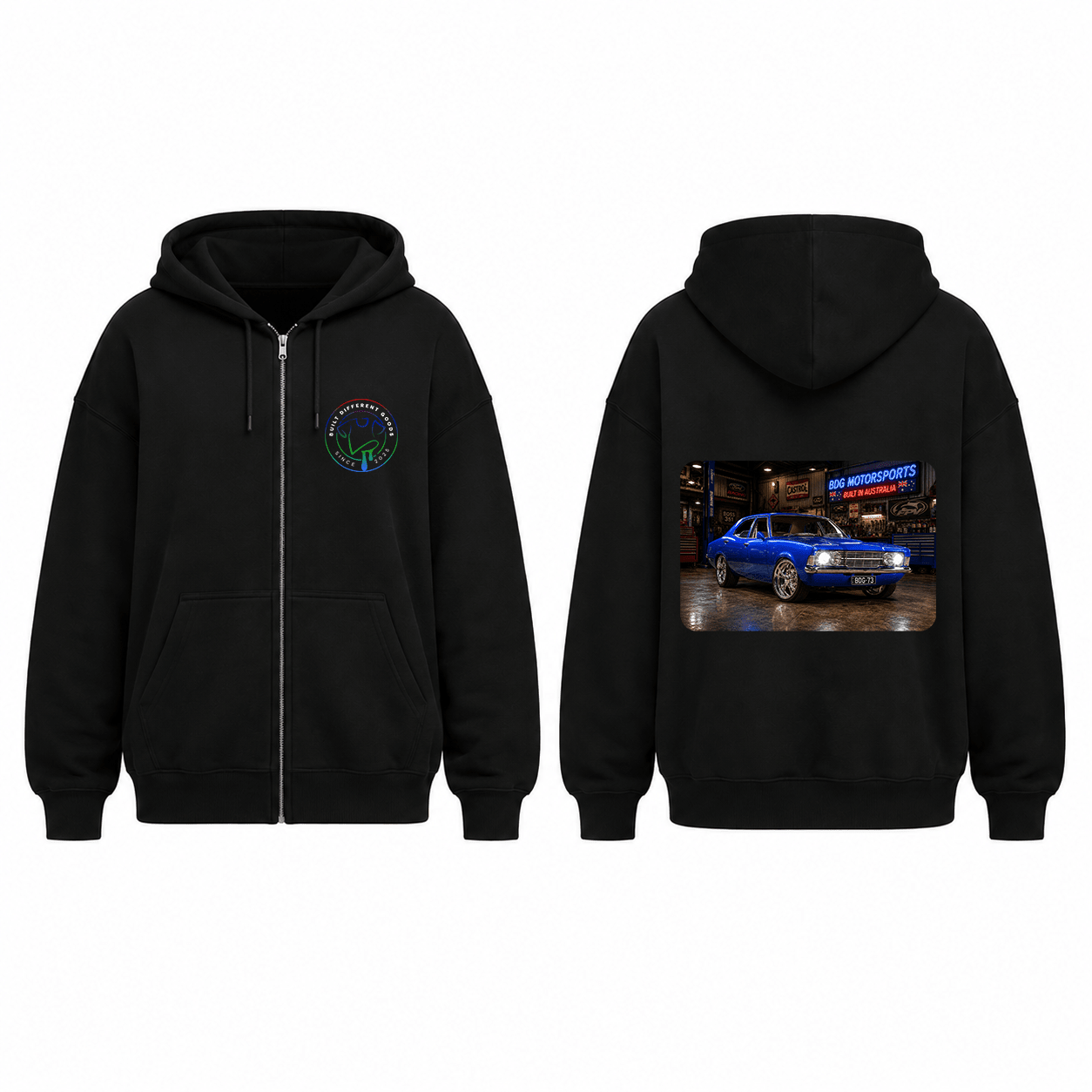 BDG Zip Up Hoodie - 1973 Ford TC Cortina - Built Different Goods