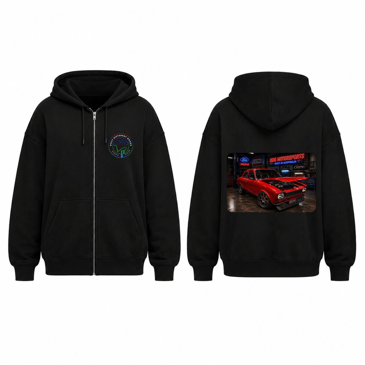 BDG Zip Up Hoodie - 1973 Ford Escort - Built Different Goods