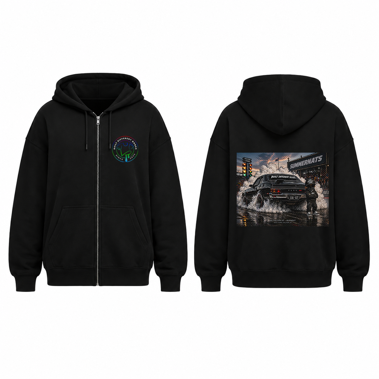 BDG Zip Up Hoodie - Ford XA GT Black