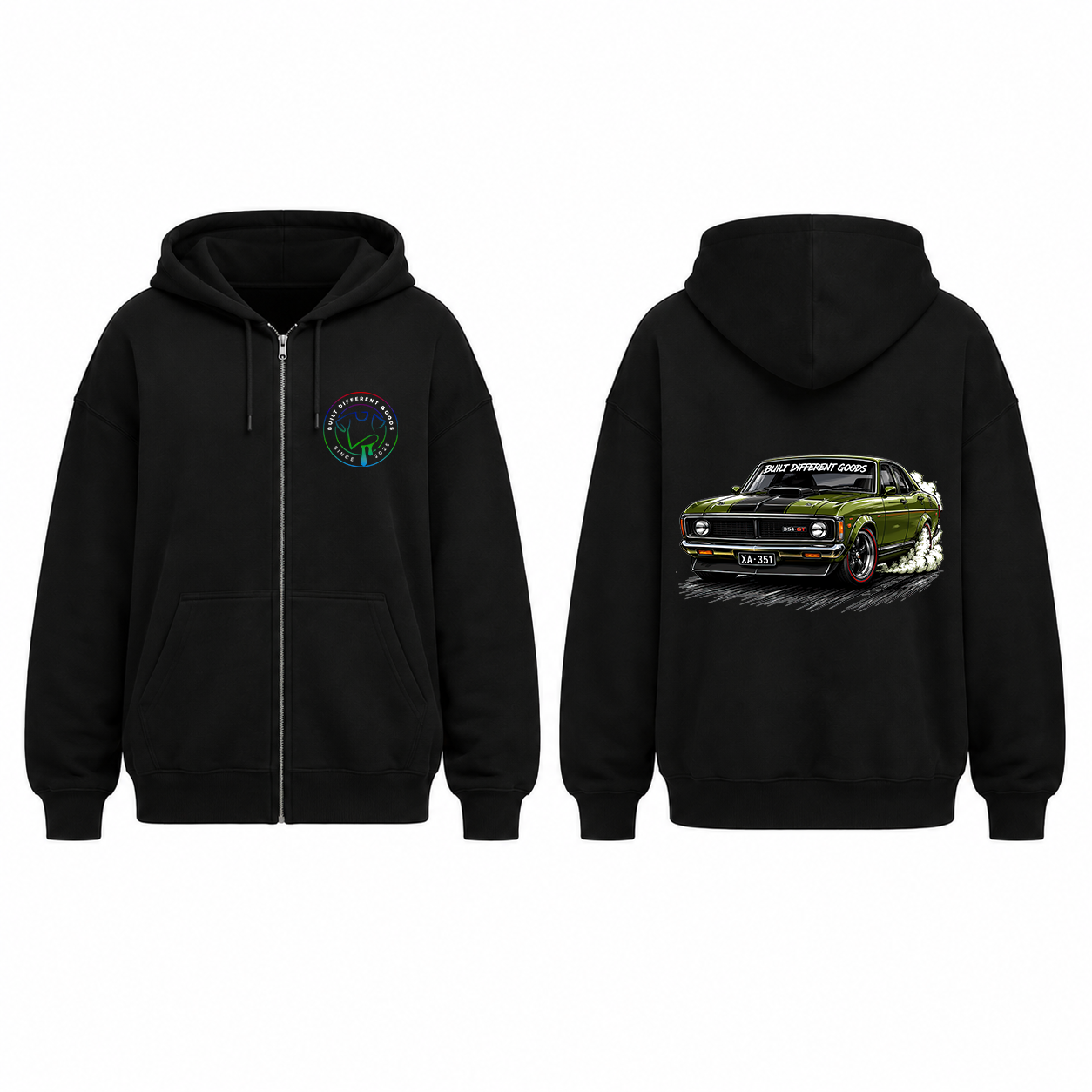BDG Zip Up Hoodie - Ford XA GT Green